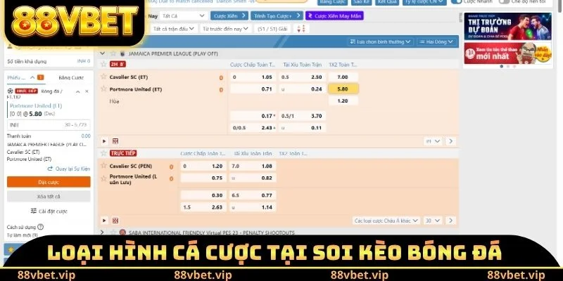 Soi Kèo Bóng Đá 88vbet - Lựa Chọn Loại Hình Trải Nghiệm 2 Loại hình cá cược tại soi kèo bóng đá